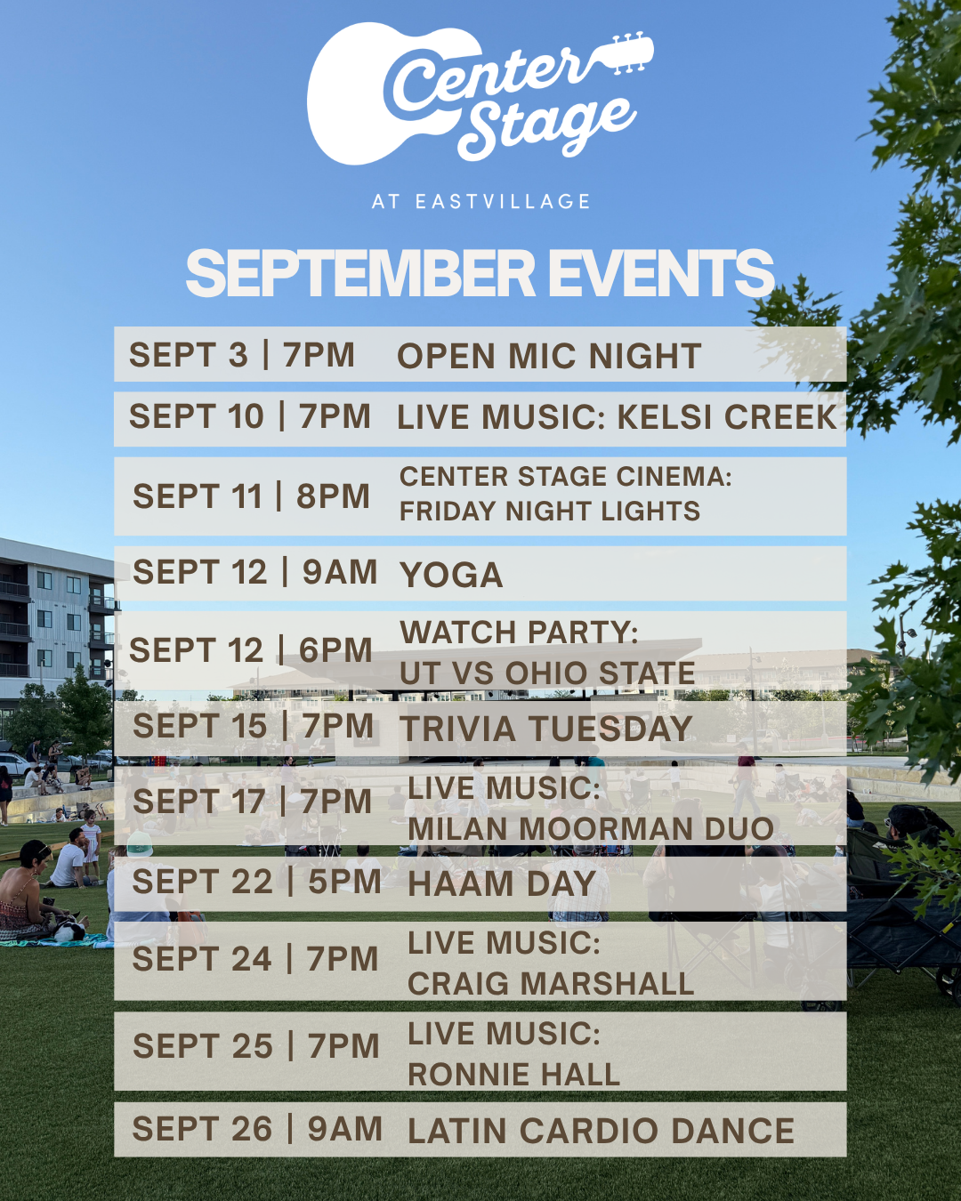 upcoming events